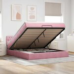 VidaXL Cadre de lit ottoman avec matelas rose 180x200 cm velours