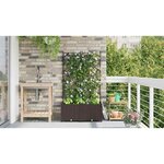 vidaXL Bac à fleurs avec Treillis 2 Pièces Marron 80 x 40 x 143 cm PP