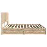 vidaXL Cadre de lit avec rangement et tête de lit Chêne Sonoma