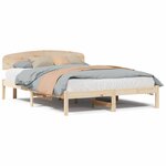 vidaXL Cadre de lit Marron 140 x 200 cm Bois de pin massif