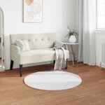 vidaXL Tapis en Fourrure Synthétique de Lapin Olite Blanc Ø 120 cm