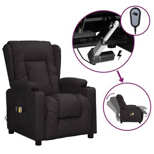 vidaXL Fauteuil électrique de massage Noir Similicuir