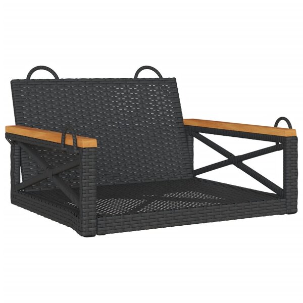vidaXL Balancelle noir 63x62x40 cm résine tressée