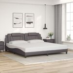 vidaXL Cadre de lit avec LED sans matelas gris 200x200 cm