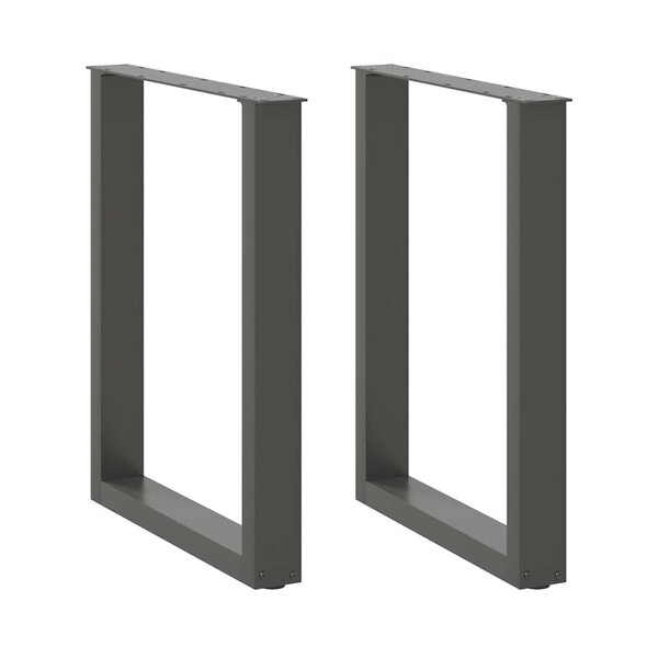 vidaXL Pieds de table à manger en U 2 pièces Anthracite 60 x (72-73) cm Acier