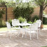 vidaXL Ensemble de tables de jardin 5 Pièces Blanc 80 x 80 x 75 cm