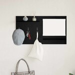 vidaXL Porte-manteau mural avec étagère Chêne noir 90 x 10 x 50 cm