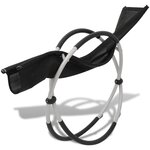 vidaXL Chaise longue géométrique d'extérieur Acier Noir et gris