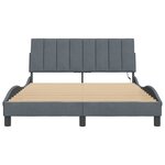 vidaXL Cadre de lit avec LED sans matelas gris foncé 140x200cm velours