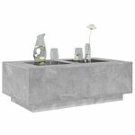 vidaXL Table basse avec LED infini gris béton 116x69x40 cm
