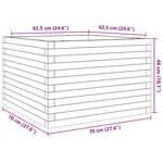 vidaXL Jardinière 70x70x46 cm bois de pin imprégné