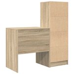 vidaXL Bureau avec rangement 2 Pièces Chêne Sonoma 70 x 50 x 76 cm