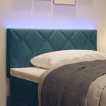 vidaXL Tête de lit LED Bleu foncé 90 cm Cuir synthétique