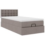 vidaXL Cadre de lit ottoman avec matelas taupe 90x190 cm tissu
