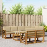 vidaXL Ensemble de canapés d'extérieur 9 Pièces Naturel et Beige