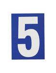 THIRARD - Plaque de signalisation 5  marquage blanc sur fond bleu  panneau PVC adhésif  65x90mm