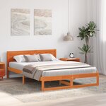 vidaXL Cadre de lit Marron ciré Bois de pin massif 150 x 200 cm