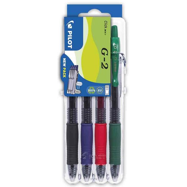 Stylo à encre gel G2 07 Set2Go  étui de 4 PILOT