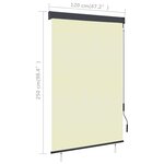 vidaXL Store roulant d'extérieur 120 x 250 cm Crème