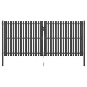 vidaXL Portail de clôture de jardin Acier 4x2 m Anthracite