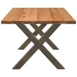 vidaXL Table à manger marron clair bois de chêne massif rectangulaire