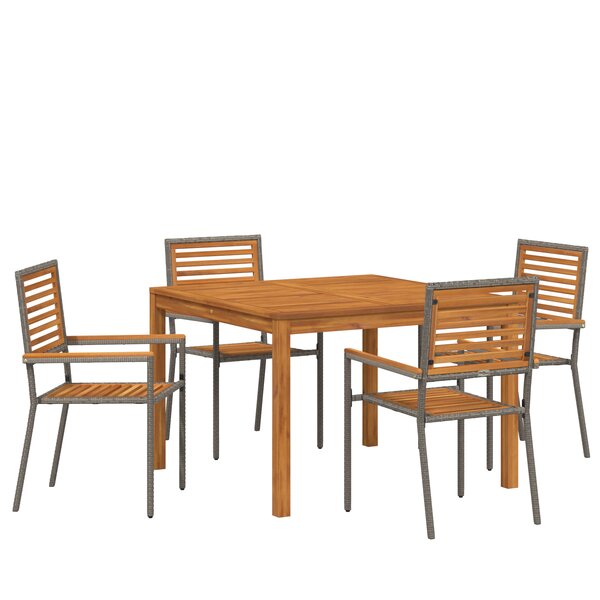 vidaXL Ensemble de salle à manger de jardin 5 Pièces Gris