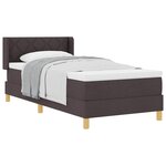 vidaXL Lit à ressorts avec tête de lit Marron foncé 190 x 90 cm tissu
