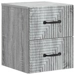 vidaXL Cabinet de chevet mural 2 Pièces Sonoma gris 34 5 x 33 x 40 cm