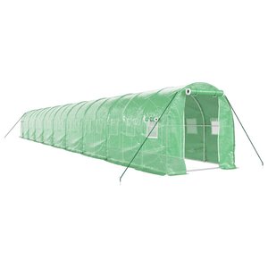 vidaXL Serre avec cadre en acier vert 36 m² 18x2x2 m