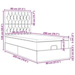 vidaXL Cadre de lit ottoman avec matelas noir 80x200 cm tissu