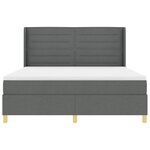 vidaXL Lit à ressorts avec matelas Gris foncé 180 x 200 cm tissu