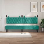 vidaXL Tête de lit suspendue Avec lumière LED Turquoise Velours