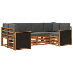 vidaXL Ensemble de canapés d'extérieur 5 pc Naturel et Anthracite