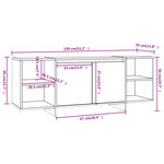 vidaXL Meuble TV Chêne fumé 130x35x50 cm Aggloméré