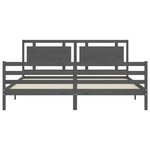 vidaXL Cadre de lit sans matelas gris 200x200 cm bois massif