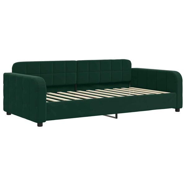 vidaXL Lit de repos sans matelas vert foncé 90x200 cm velours