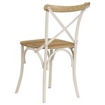 vidaXL Chaises à dossier croisé lot de 4 blanc bois de manguier massif