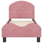 vidaXL Cadre de lit pour tout-petit avec tête de lit Rose 70 x 140 cm