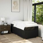 vidaXL Sommier à lattes de lit avec matelas Noir 100x200 cm Tissu