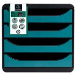 Module De Classement Big Box 4 Tiroirs Skandi - Bleu Pacifique - Exacompta