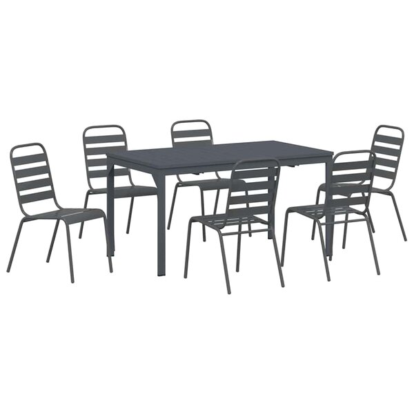 vidaXL Ensemble de salle à manger pour jardin 7 pc Anthracite