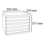 Module De Classement Big Box Plus Horizon 5 Tiroirs Black Office - Blanc/arlequin - Exacompta