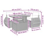 vidaXL Salon de jardin avec coussins 5 Pièces beige résine tressée