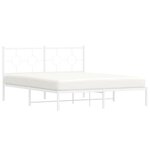 vidaXL Cadre de lit métal sans matelas et tête de lit blanc 160x200 cm