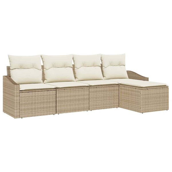 vidaXL Ensemble de salle à manger pour jardin 5 Pièces Beige  Crème