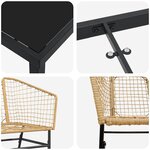 vidaXL Ensemble de salle à manger pour jardin 3 Pièces Marron polyrotin