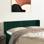 vidaXL Tête de lit avec oreilles Vert foncé 147x16x78/88 cm Velours