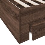 vidaXL Cadre de lit à tiroirs chêne brun 135x190 cm bois d'ingénierie