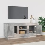 vidaXL Meuble TV gris béton 102x35x45 cm bois d'ingénierie