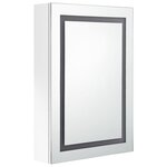 vidaXL Armoire de salle de bain à miroir LED Blanc brillant 50x13x70cm